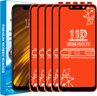 PFOAM Edge To Edge Tempered Glass for POCO F1(Pack of 5)