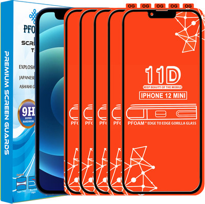 PFOAM Edge To Edge Tempered Glass for APPLE IPHONE 12 MINI(Pack of 5)