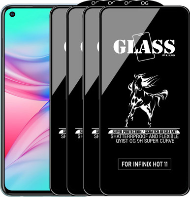 Qyist Edge To Edge Tempered Glass for INFINIX HOT 11(Pack of 4)
