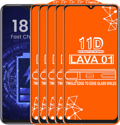 TWIGLO Edge To Edge Tempered Glass for LAVA O1(Pack of 5)