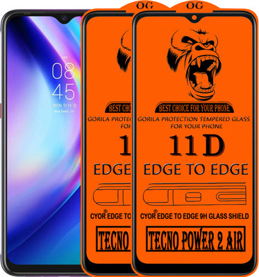 CYOR Edge To Edge Tempered Glass for TECNO POWER 2 AIR(Pack of 2)