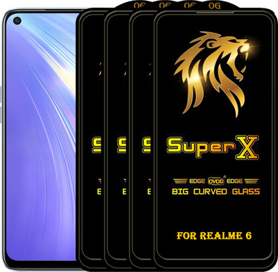 PFOAM Edge To Edge Tempered Glass for REALME 6(Pack of 4)