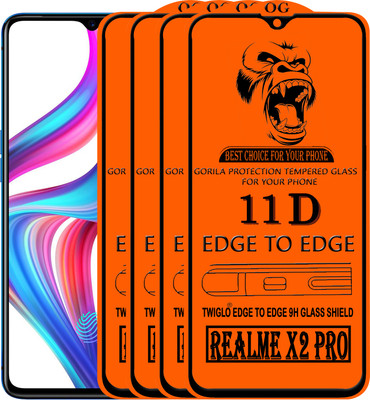 TWIGLO Edge To Edge Tempered Glass for Realme X2 Pro(Pack of 4)