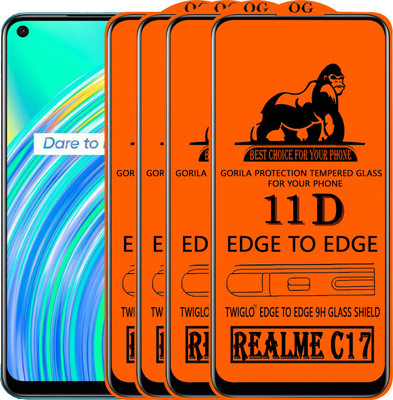 TWIGLO Edge To Edge Tempered Glass for REALME C17(Pack of 4)