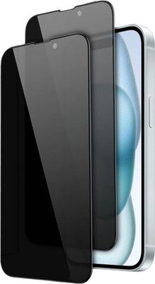 Spinzzy Edge To Edge Tempered Glass for Apple iPhone 15 Plus Privacy Screen Protector(Pack of 2)