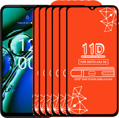 Qyist Edge To Edge Tempered Glass for Moto G42 5G(Pack of 6)