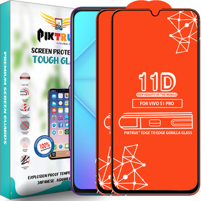 PikTrue Edge To Edge Tempered Glass for Vivo S1 Pro(Pack of 2)