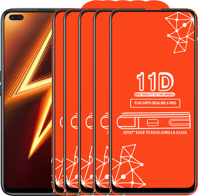 Qyist Edge To Edge Tempered Glass for Realme 6 Pro(Pack of 5)