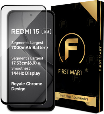 FIRST MART Edge To Edge Tempered Glass for Redmi 15 5G, Redmi 15(Pack of 1)