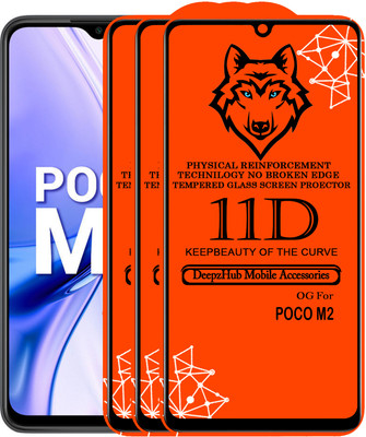 CRodible Edge To Edge Tempered Glass for POCO M2(Pack of 3)