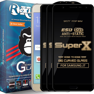 Roxel Edge To Edge Tempered Glass for Samsung Galaxy J7(Pack of 3)