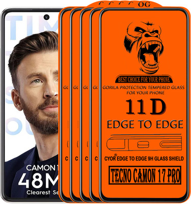 CYOR Edge To Edge Tempered Glass for TECNO CAMON 17 PRO(Pack of 5)