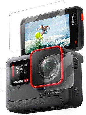 YOUTH MOBI Edge To Edge Tempered Glass for (3 in 1 ) Screen Guard Protector for Insta 360 Ace (Action Camera) (3 P'cs Set)(Pack of 1)