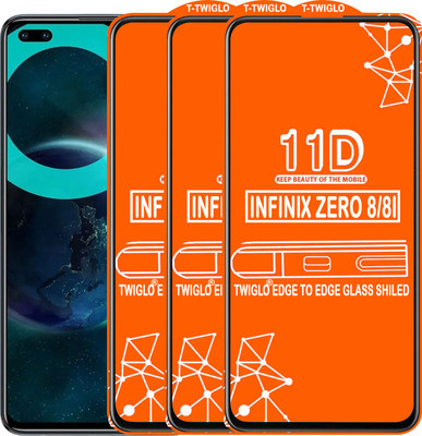 TWIGLO Edge To Edge Tempered Glass for INFINIX ZERO 8(Pack of 3)