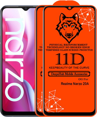 DeepzHub Edge To Edge Tempered Glass for Realme Narzo 20A(Pack of 2)