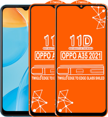 TWIGLO Edge To Edge Tempered Glass for OPPO A35 2021(Pack of 2)