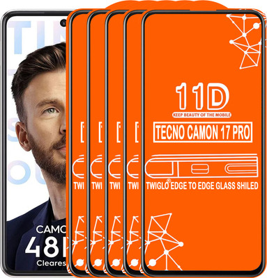 TWIGLO Edge To Edge Tempered Glass for TECNO CAMON 17 PRO(Pack of 5)