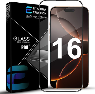 EITANSHA CREATION Edge To Edge Tempered Glass for iPhone 16, Apple iPhone 16, iPhone 15, Apple iPhone 15(Pack of 1)