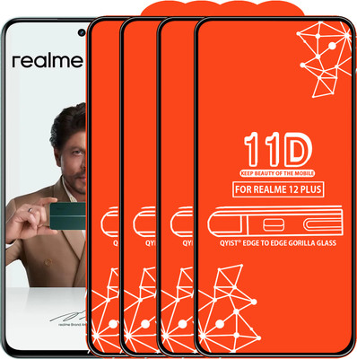 Qyist Edge To Edge Tempered Glass for Realme 12 Plus(Pack of 4)