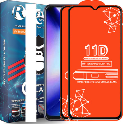Roxel Edge To Edge Tempered Glass for Tecno Pouvior 4 Pro(Pack of 2)