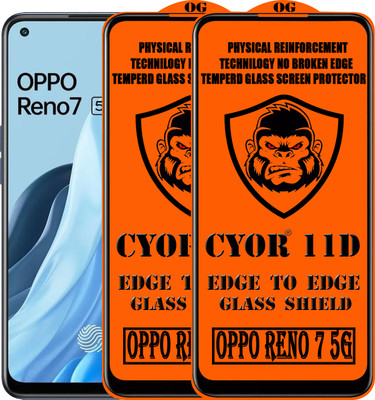 CYOR Edge To Edge Tempered Glass for OPPO RENO 7 5G(Pack of 2)