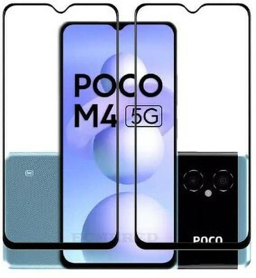 EXISITERS Edge To Edge Tempered Glass for Poco M4 5G(Pack of 2)