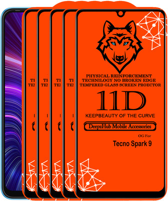 DeepzHub Edge To Edge Tempered Glass for Tecno Spark 9(Pack of 5)