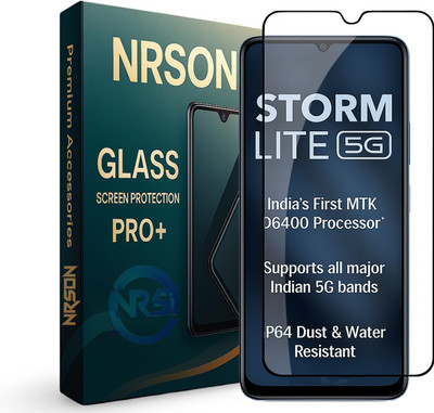 NRSON Edge To Edge Tempered Glass for Lava storm lite, 5G with Easy Self Installation Kit(Pack of 1)