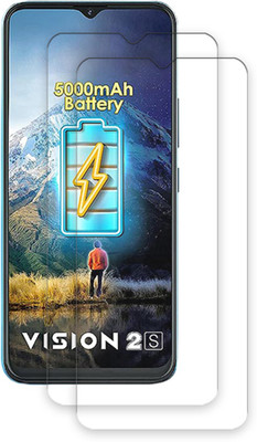 SOMTONE Edge To Edge Tempered Glass for itel Vision 2S TEMPERED GUARD FRONTP2(Pack of 2)