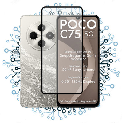 NEXZONE Edge To Edge Tempered Glass for POCO C75 5G, POCO M7 5G(Pack of 1)