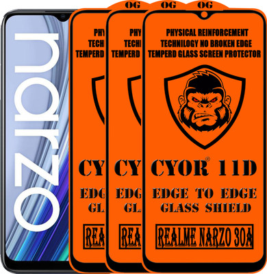 CYOR Edge To Edge Tempered Glass for REALME NARZO 30A(Pack of 3)
