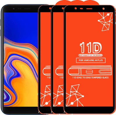Roxel Edge To Edge Tempered Glass for Samsung Galaxy J4 Plus(Pack of 3)