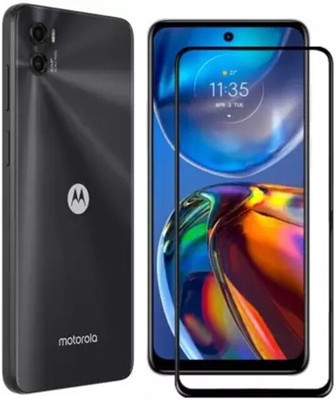 DANRAVUSJT Edge To Edge Tempered Glass for moto e32, Motorola E32(Pack of 1)