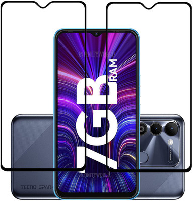 INFINITYWORLD Edge To Edge Tempered Glass for Tecno Spark 9(Pack of 2)