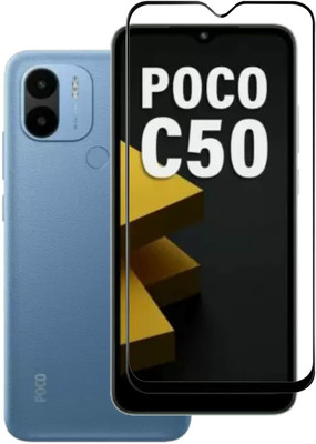 O2MG Edge To Edge Tempered Glass for POCO C50(Pack of 1)