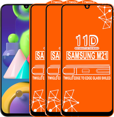 TWIGLO Edge To Edge Tempered Glass for SAMSUNG M21 2021(Pack of 3)