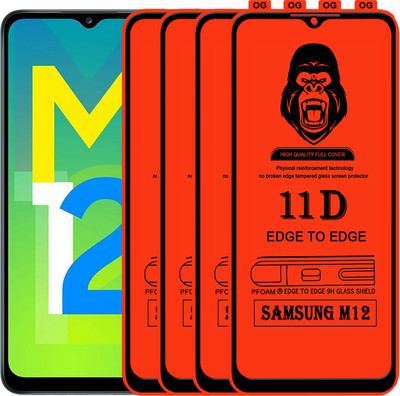 Laxdom Edge To Edge Tempered Glass for SAMSUNG M12(Pack of 4)