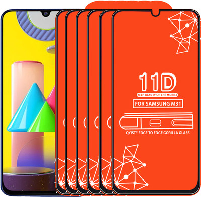 Qyist Edge To Edge Tempered Glass for Samsung Galaxy M31(Pack of 6)