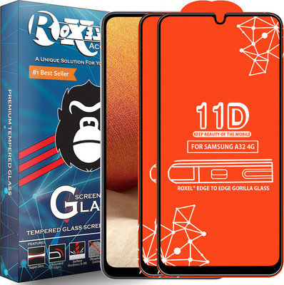 Roxel Edge To Edge Tempered Glass for Samsung A32 4G(Pack of 2)