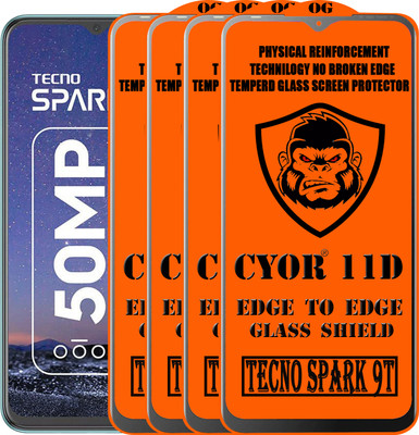 CYOR Edge To Edge Tempered Glass for TECNO SPARK 9T(Pack of 4)