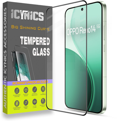 ICYNICS Edge To Edge Tempered Glass for Oppo Reno 14 5G, Anti-Fingerprint, Waterproof, Oil-resistant, Bubble-Free, Anti-Static, Scratch Resistant Full Coverage with Wooden box to ensure safety(Pack of 1)