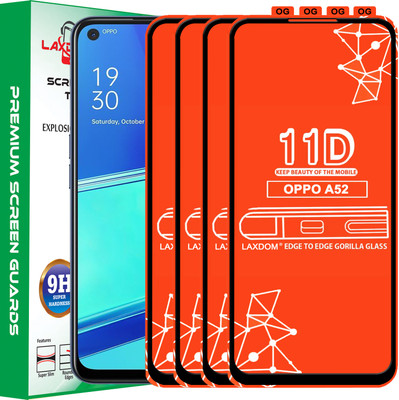 Laxdom Edge To Edge Tempered Glass for OPPO A52(Pack of 4)