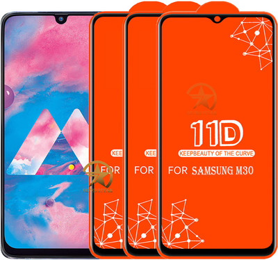 SEVEN7STAR Edge To Edge Tempered Glass for Samsung Galaxy M30(Pack of 3)
