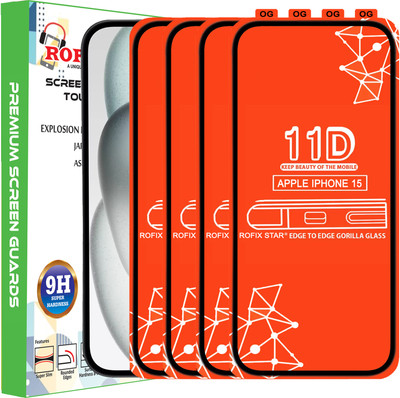 Rofix star Edge To Edge Tempered Glass for APPLE IPHONE 15(Pack of 4)