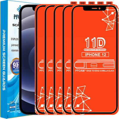 PFOAM Edge To Edge Tempered Glass for APPLE IPHONE 12(Pack of 5)