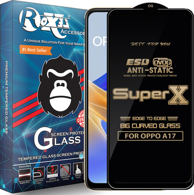 Roxel Edge To Edge Tempered Glass for OPPO A17(Pack of 1)