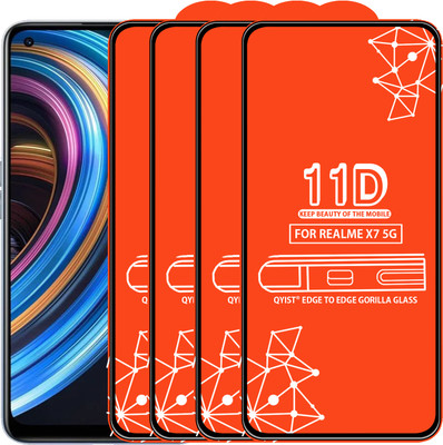 Qyist Edge To Edge Tempered Glass for Realme X7 5G(Pack of 4)