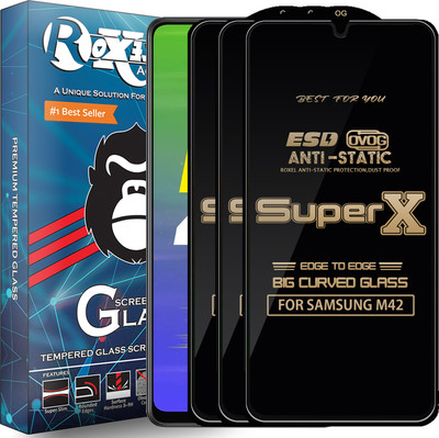 Roxel Edge To Edge Tempered Glass for SAMSUNG M42(Pack of 3)