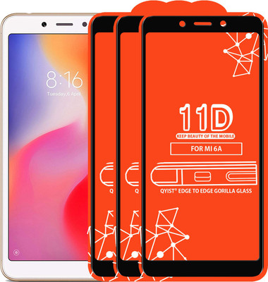 Qyist Edge To Edge Tempered Glass for Mi Redmi 6A(Pack of 3)