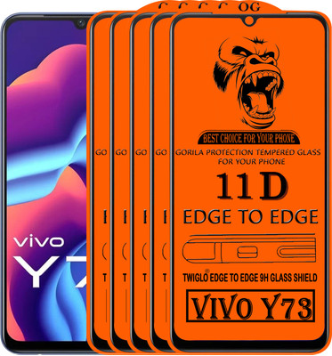 TWIGLO Edge To Edge Tempered Glass for VIVO Y73(Pack of 5)